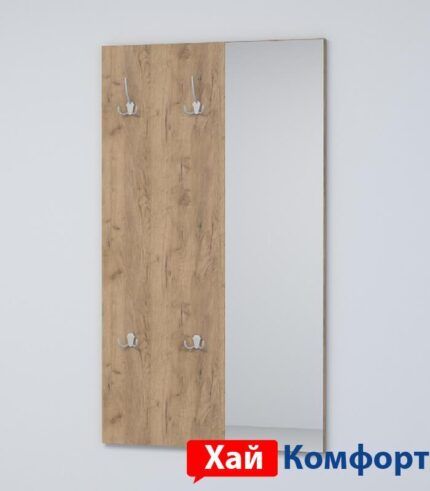 Вешалка с зеркалом "ЭГО" ВЗ-1 Дуб крафт золотой